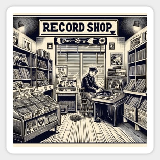 Record shop Sticker